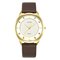 Pareja casual de cuarzo Watch Impermeable Dial simple Cintura Watch Cuero Watch Para Mujer Hombres - 03
