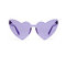 Siamese Piece Frameless Peach Heart Glasses Female Retro Love Heart-shaped Frog Mirror  - Purple