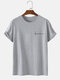 Mens 100% Cotton Character Print Crew Neck Short Sleeve T-Shirt - Gray