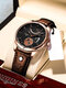 Calendario luminoso multifuncional de negocios informal para hombre de cuero de acero inoxidable en 7 colores cuarzo Watch - #02