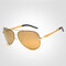 Men Summer Metal Frame Polarized HD Sunglasses Outdoor Sports Driving Anti-UV Glasses  - Brown