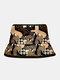 Unisex Polyester Cotton Overlay Mixed Animal Pattern Natural Sunshade Bucket Hat - #01