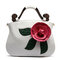 Brenice Vintage PU Leather Rose Decorative Handbag Crossbody Bag For Women - White