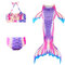 3Pcs Girls Mermaid Swimsuit Bikini Set For 4Y-13Y - 1