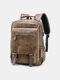 Men's PU Retro Korean Casual Backpack Travel Bag Men's Business Computer Backpack College and Middle School Student Schoolbag - Brown
