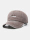Unisex Cotton Fish Pattern Embroidery Solid Color Washed Made-old Sunscreen Baseball Cap - Coffee