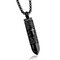 Punk Bullet Pendant Stainless Steel Chain Lord's Prayer Cross Design Necklace Ashes Urn Necklace For Him - Black
