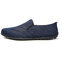 Men Canvas Comfy Soft Sole Slip On Casual Driving Loafers - Blue