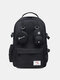 Women Preppy Waterproof 15.6 Inch Laptop Bag Large Capacity Backpack - Black