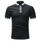 Mens Business Casual Tops Turn-down Collar Regular Fit Solid Short Sleeve Golf Shirt - Black