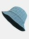 Unisex Denim Stripe Pattern Fashion Sun Protection Bucket Hat - Light Blue