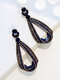 Vintage Alloy Elegant Drop-shape Earrings - Blue