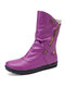 Plus Size Women Casual Warm Lined Comfortable Snow Boots - Purple