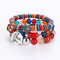 Bohemian Colorful Multilayer Beaded Bracelet with I Love You Charm Chain Gift for Her - Colorful