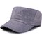 Men Cotton Solid Color Flat Cap Sunshade Casual Outdoors Simple Adjustable Hat - Gray