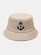 Women & Men Anchor Survival Circle Pattern Outdoor Sunshade Bucket Hat - Khaki