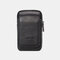 Men EDC Genuine Leather 6.5 Inch Retro Outdoor Waist Belt Bag - Black 1