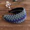 Bohemian Style Wide Hair Hoop Headband Ethnic Style Colorful Striped Fabric Hair Hoop Travel Home Leisure Hair Band - Blue