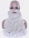 Santa Claus Head Cover Beard High Temperature Fiber Wigs Christmas Cosplay Kit - 23.62in Beard