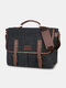 Men Canvas Vintage Business Messenger Bag Laptop Bag Crossbody Bag Handbag - Black