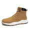 Men Outdoor Waterproof Slip Resistant Lace Up Casual Ankle Boots - Yellow Brown