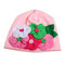 Baby Girl Cute Handmade Flower Hat Soft Cotton Knit Crochet Beanie Cap Headband - Pink