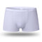 Ice Silk Underwear Pure Color Super Thin Seamless Boxer Briefs for Men - White