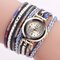 Bohemian Women Rhinestone Leather Women's Watches Multicolor Leather Bracelet Gift for Her - Royal