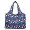 Women National Print Nylon Waterproof Large Capacity Handbag Shoulder Bag - Dark Blue