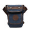 Vintage Canvas Sports Leg Bag Casual Outdoor Waist Bag Multi Pocket Solid Bag For Men - Blue