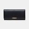 Women Hollow Out Multifunctional Multi-card Slots Photo Card Phone Bag Money Clip Wallet Purse - Black
