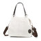 Women Casual Canvas Plaid Multi-Carry Handbag Shoulder Bag Crossbody Bag - White