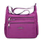 CHIBAO Nylon Light Shoulder Bags Multi Pockets Waterproof Crossbody Bags - Purple