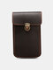 Men's Leather Vintage Casual Mini Waist Bag Portable Outdoor Waist Bag - Coffee