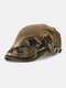 Men Cotton Patchwork Camouflage Pattern Metal Buckle Cloth Stickers Casual Berets - Army Green