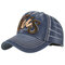 Men's Embroidery Denim Baseball Cap Letter Pattern Cowboy Sun Hat Adjustable Snapback Cap - Navy