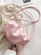 Women 6.5 Inch Phone Bag Fold Dumpling Bag Crossbody Bag Shoulder Bag - Pink