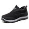 Men Warm Lining Non Slip Outdoor Slip On Casual Walking Shoes - Black