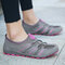 Comfortable Slip On Walking Slip Resistant Athletic Flat Shoes - Gray