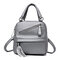 Multifunctional Stylish Daily PU Leather Handbag Backpack Shoulder Bags Crosbsody Bags For Women - Gray