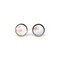 Trendy Stereoscopic Fish Scale Polarized Light Stud Earrings Metal Round Gemstone Earrings - #7