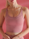 Women Sports Bra Shockproof Mesh Patchwork Long Lined Yoga Running Vest - Pink