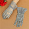 Women Sexy Lace Gloves Full Finger Prom Driving Costume Gloves - Gray
