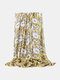 نساء Dacron Colorful مختلف الأزهار المطبوعة ظلة زخرفية شالات وشاح - الأصفر