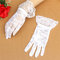 Women Sexy Lace Gloves Full Finger Prom Driving Costume Gloves - White