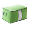 High Capacity Clothes Quilts Storage Bag Folding Organizer Bags Bamboo Portable Storage Container - Green