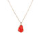 Vintage Colorful Geometric Natural Stone Pendant Necklace Irregular Water Drop Chain Necklace - Red