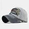 Skull Pattern Hat Washed Old Letters Baseball Cap Men And Women - Gray