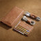 Vintage Genuine Leather Wallet Set 5.8 ″ Touch Screen Phone Bag For Men - Apricot