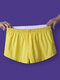 Casual Home Plain Boxer Shorts Inside Cotton Pouch Breathable Skin-friendly Boxer Briefs for Men - Yellow